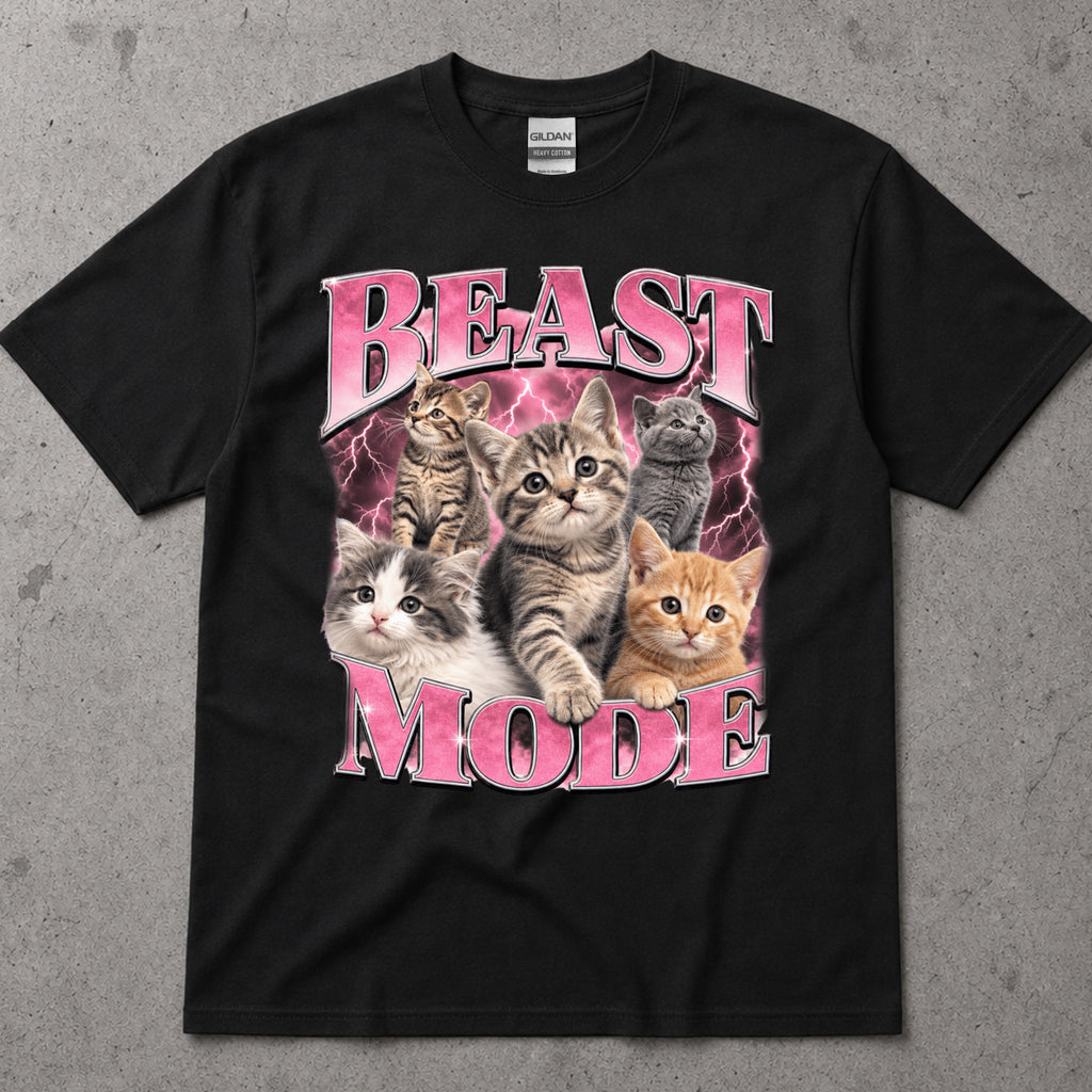 Beast Mode Kitten Graphic T-Shirt