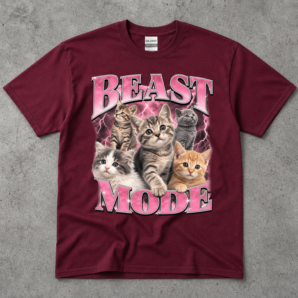Beast Mode Kitten Graphic T-Shirt