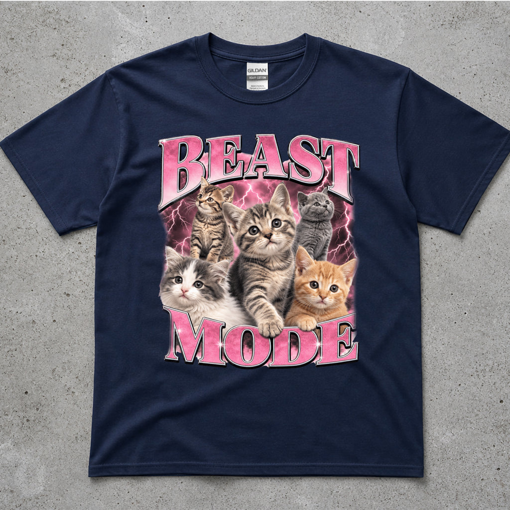 Beast Mode Kitten Graphic T-Shirt