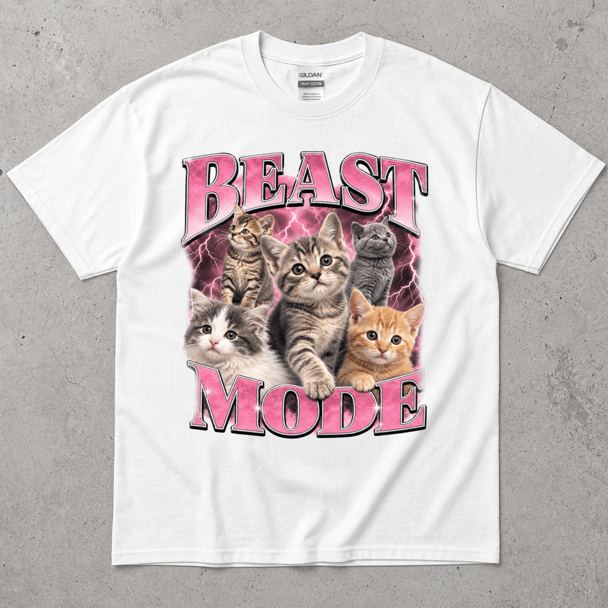 Beast Mode Kitten Graphic T-Shirt