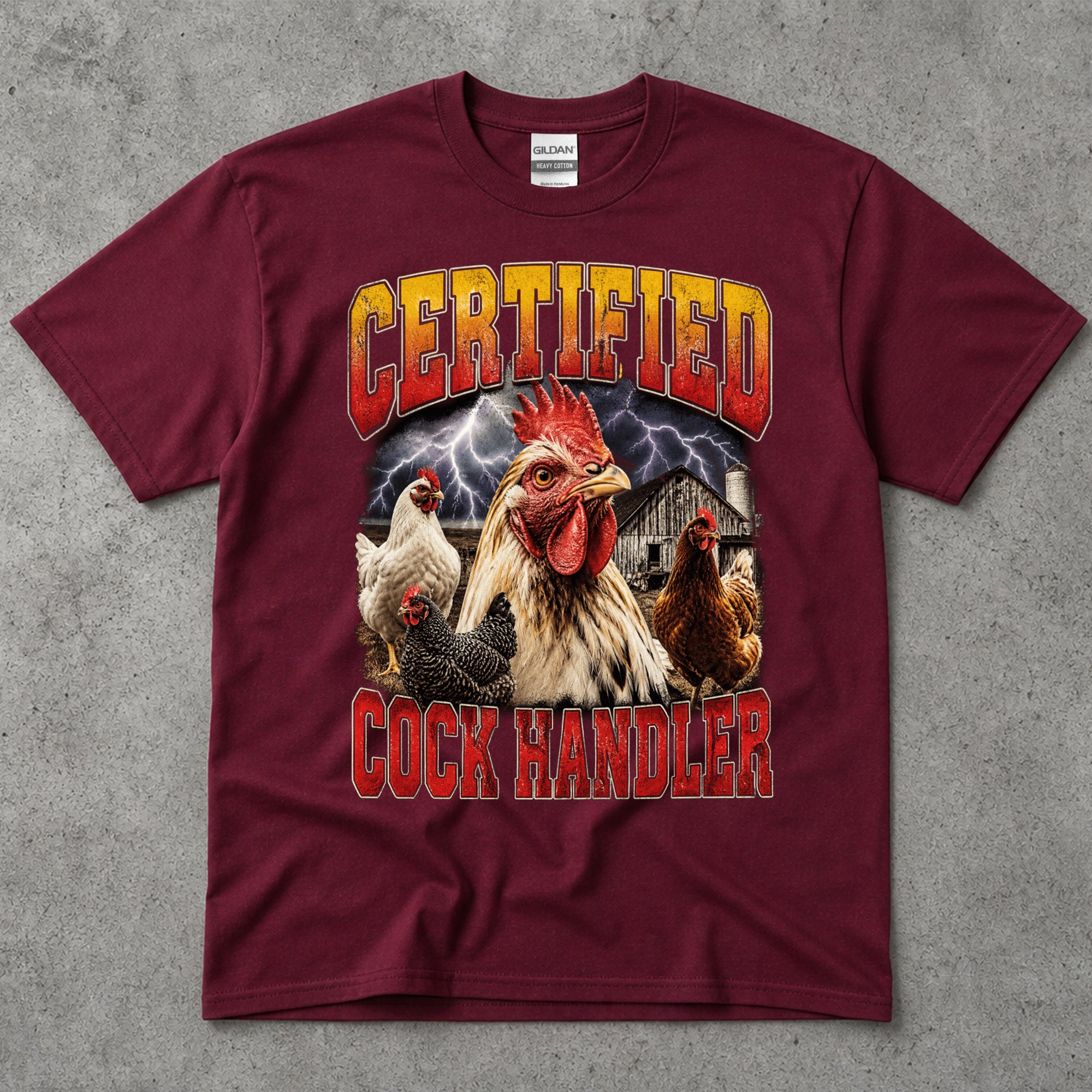 Certified Cock Handler Chicken Graphic T-Shirt
