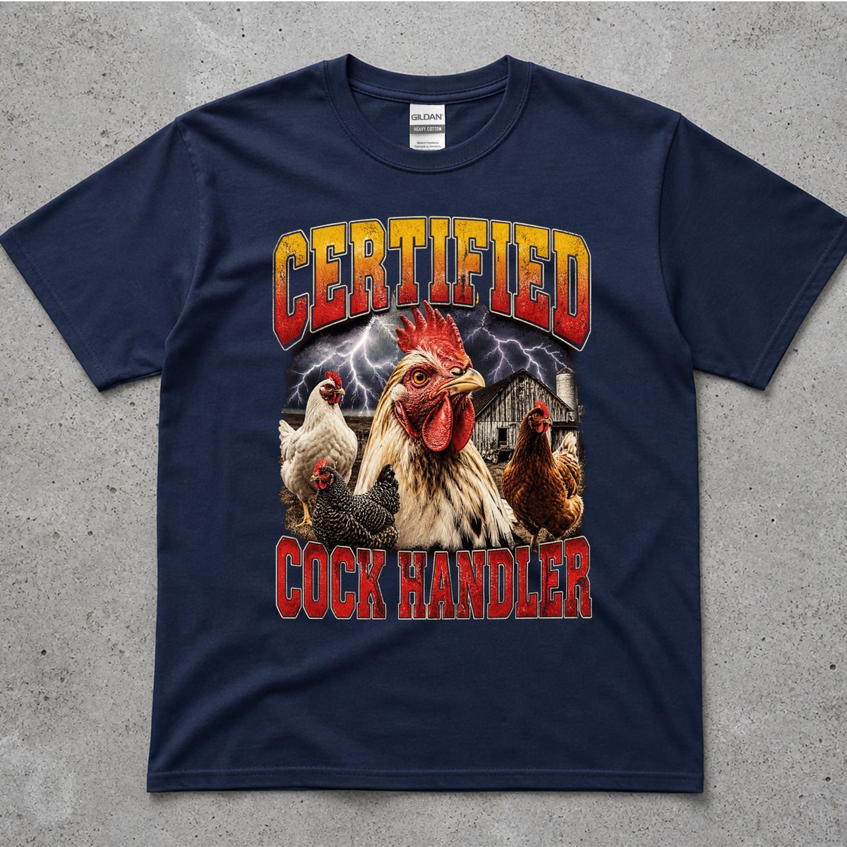 Certified Cock Handler Chicken Graphic T-Shirt