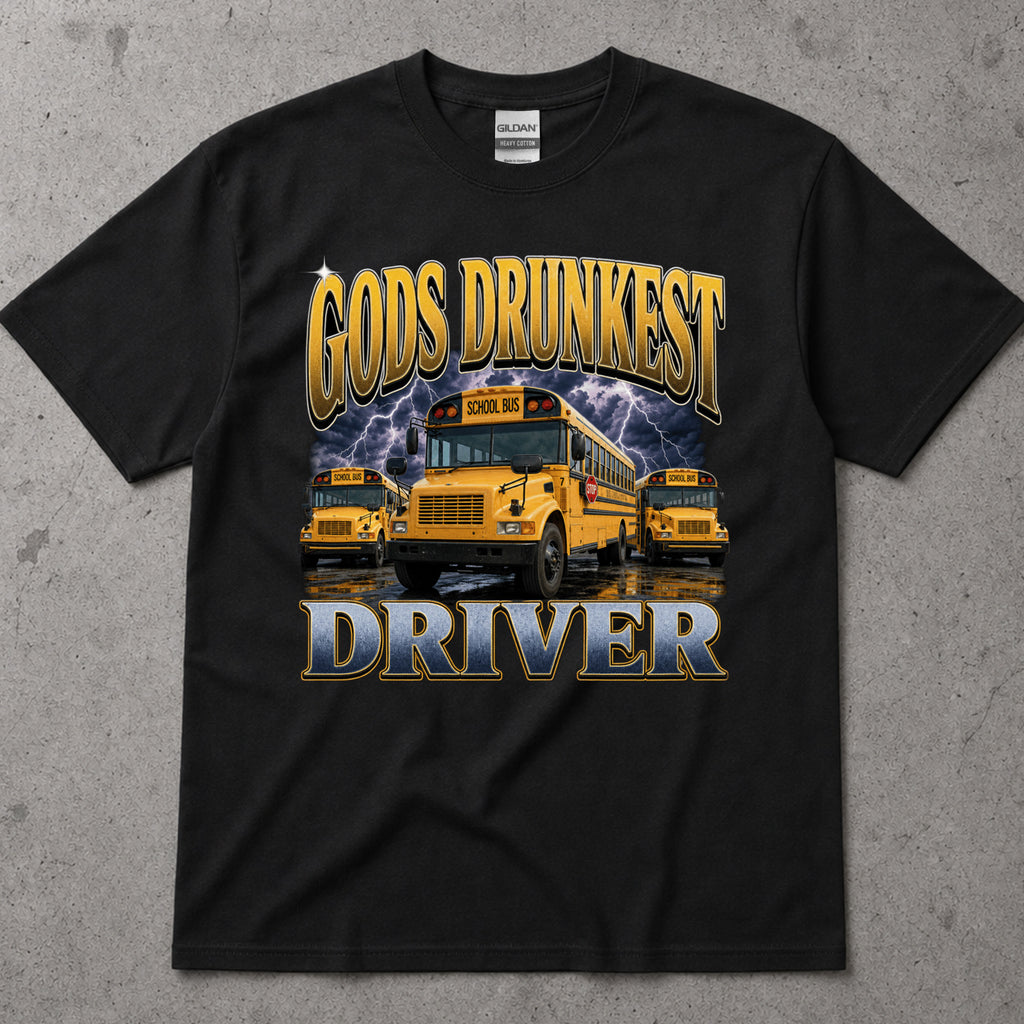 God's Drunkest Driver School Bus T-Shirt