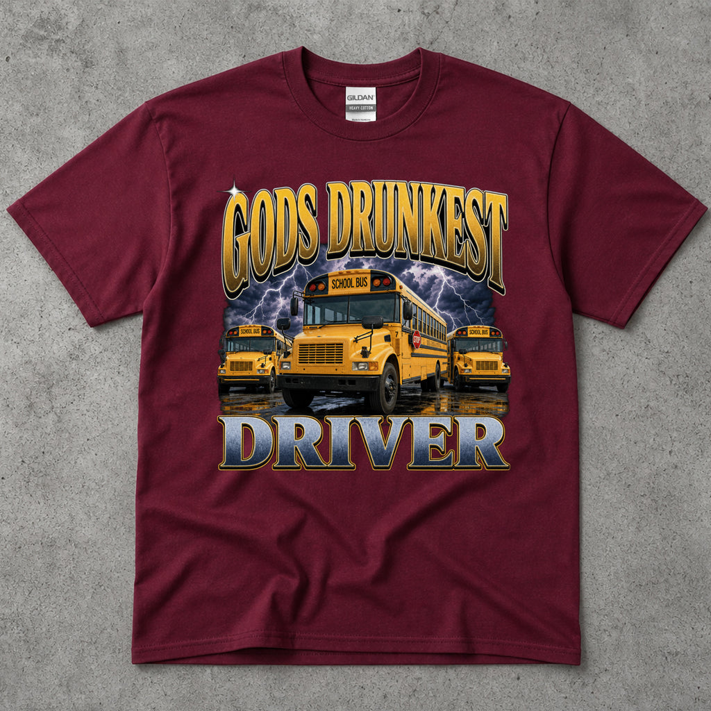 God's Drunkest Driver School Bus T-Shirt