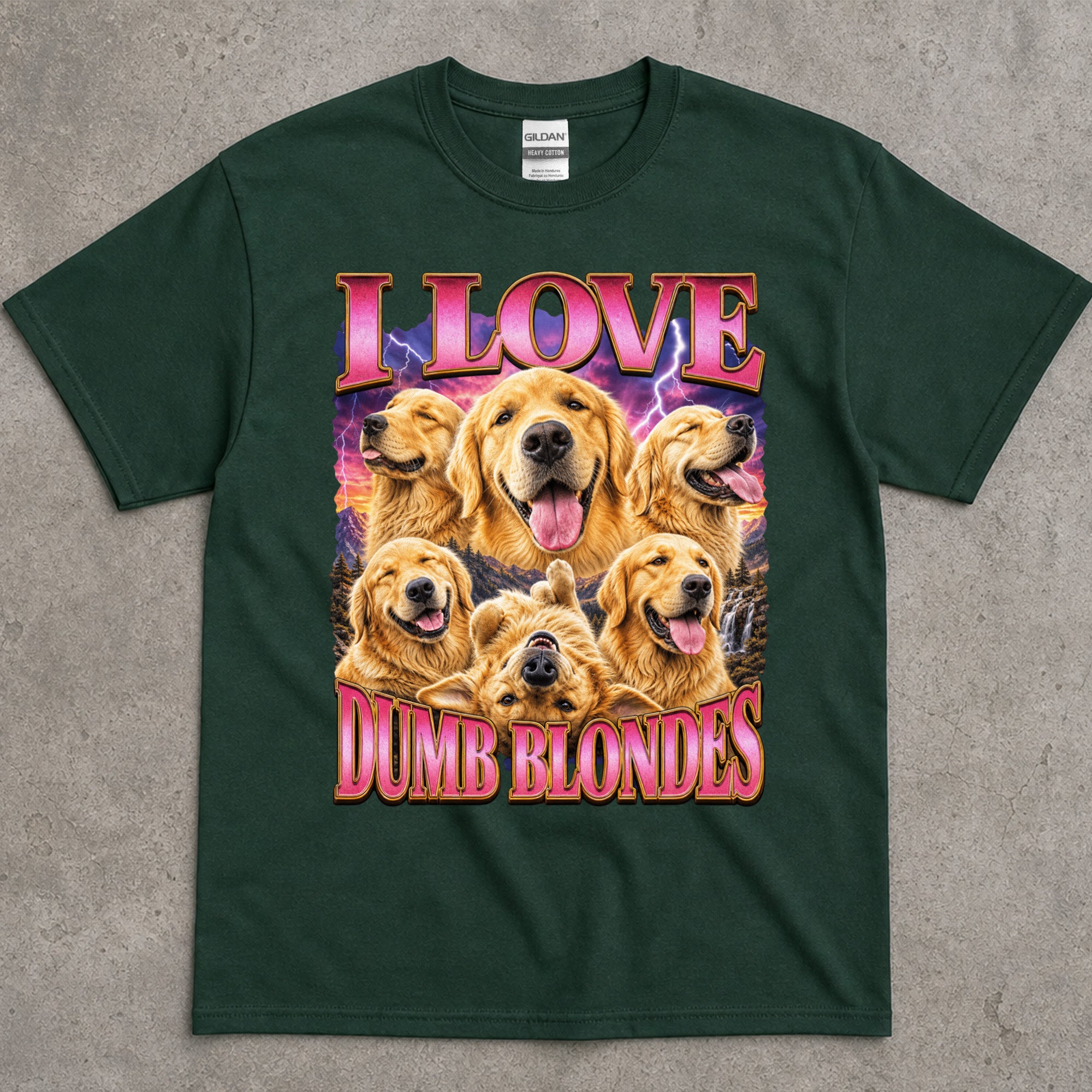 I Love Dumb Blondes Golden Retriever T-Shirt