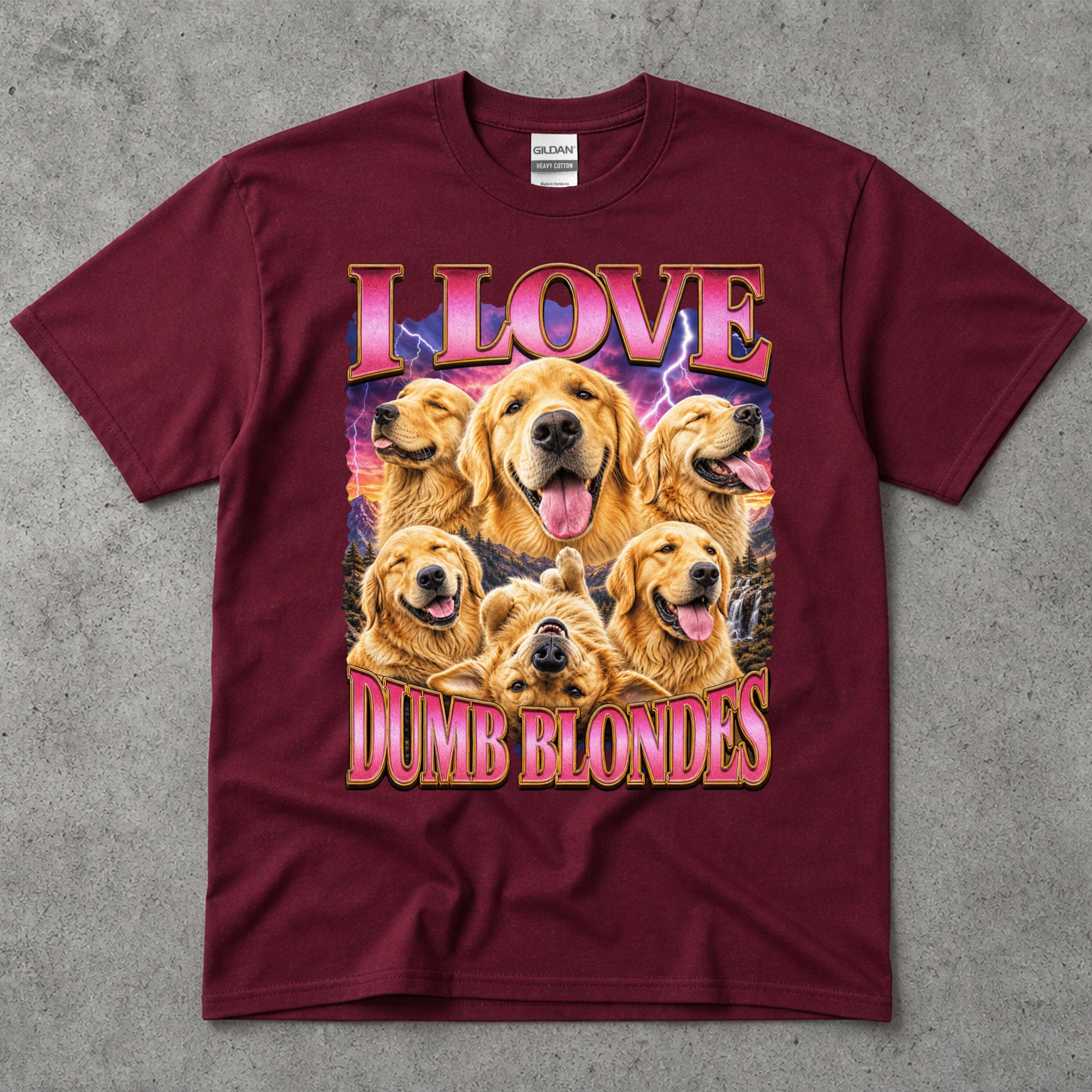 I Love Dumb Blondes Golden Retriever T-Shirt