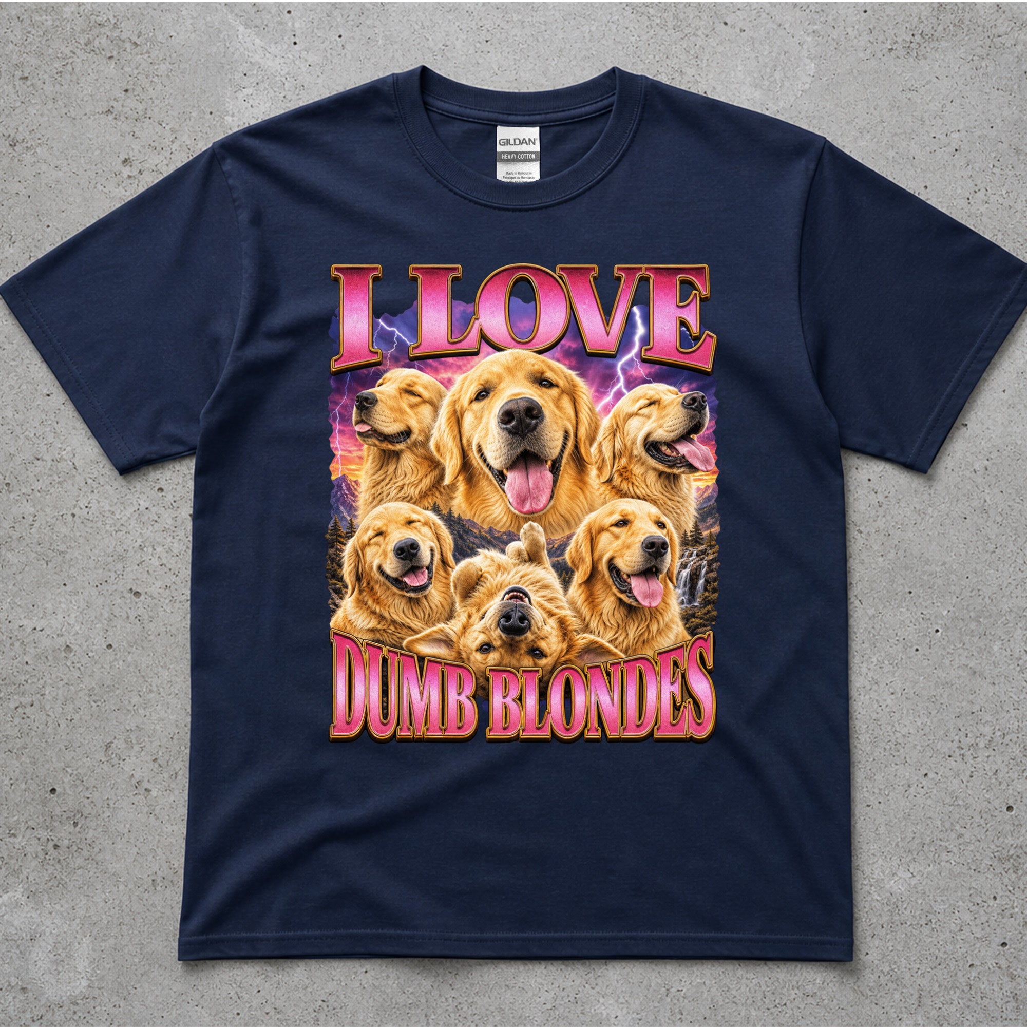 I Love Dumb Blondes Golden Retriever T-Shirt