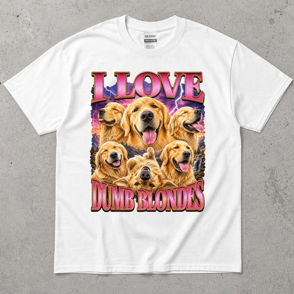 I Love Dumb Blondes Golden Retriever T-Shirt