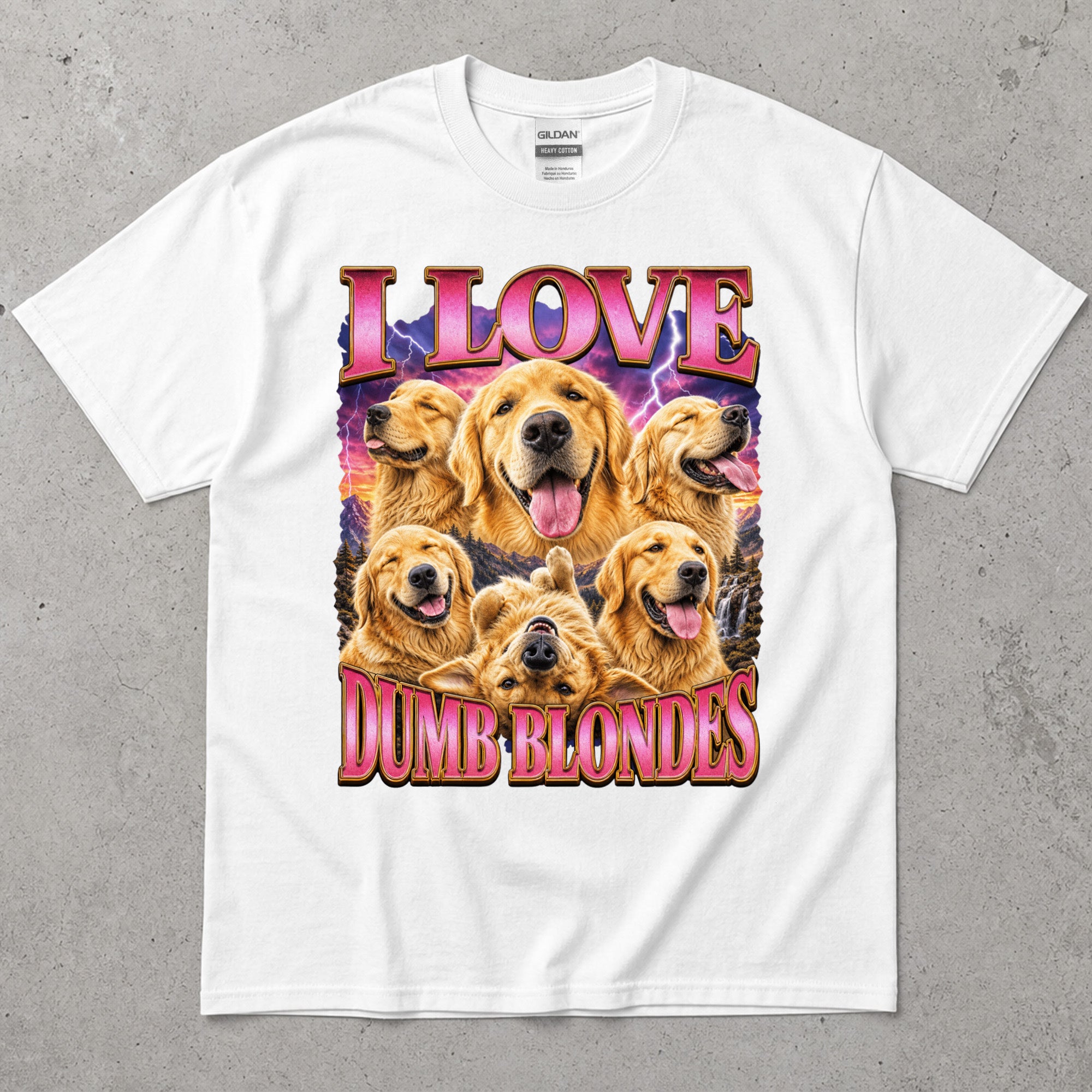 I Love Dumb Blondes Golden Retriever T-Shirt