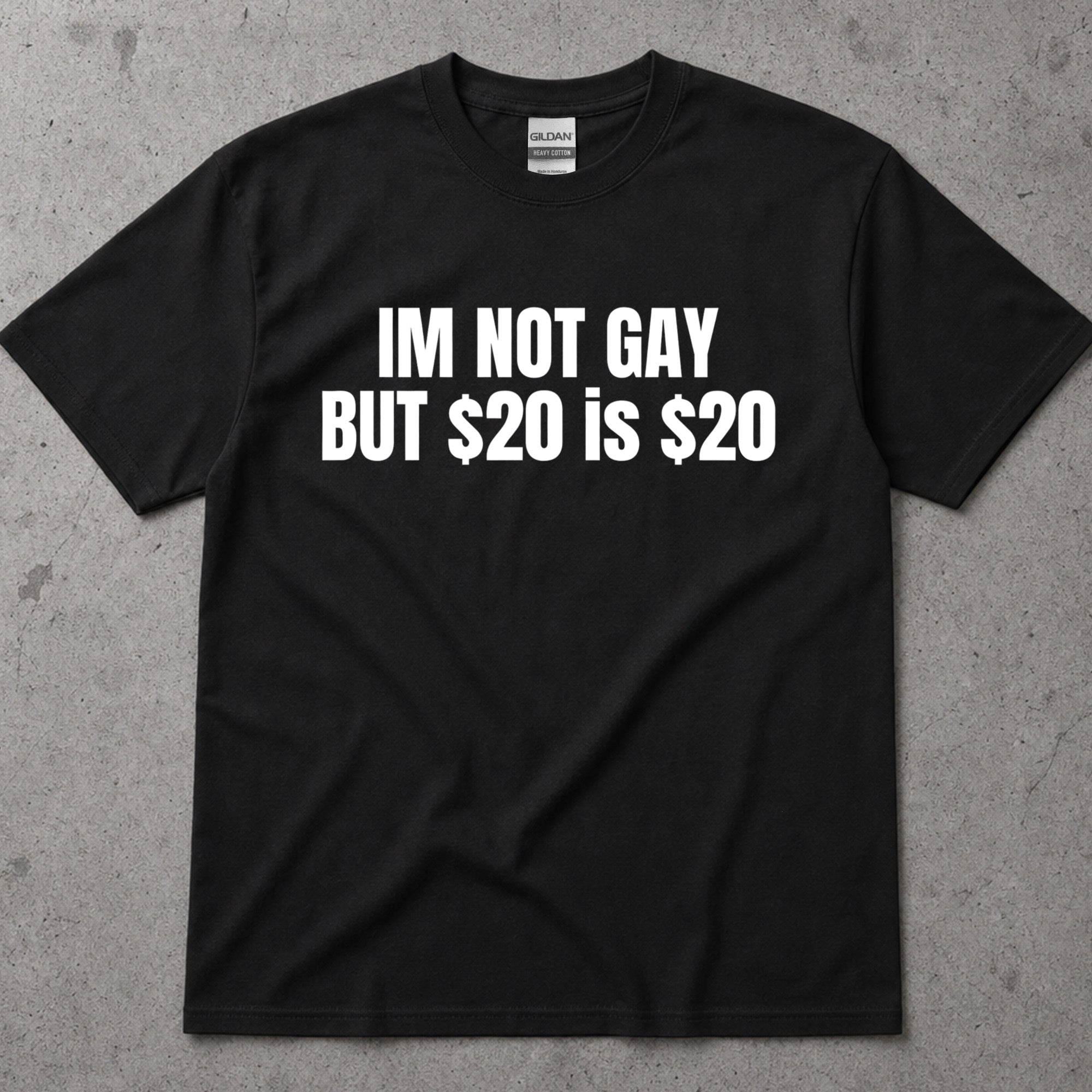 I'm Not Gay But 20 Is 20 Funny Text T-Shirt