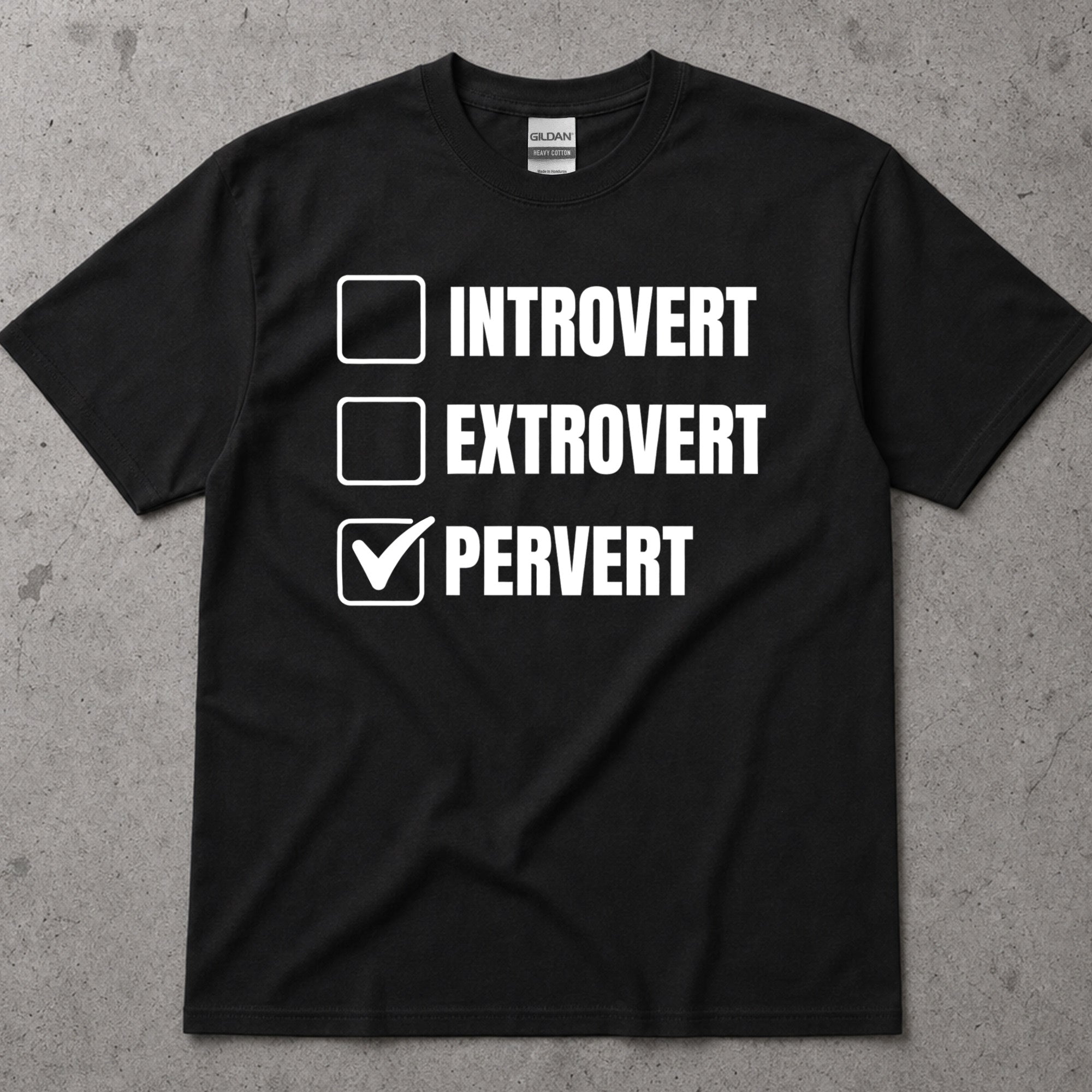 Introvert Extrovert Pervert Checkbox Humor T-Shirt