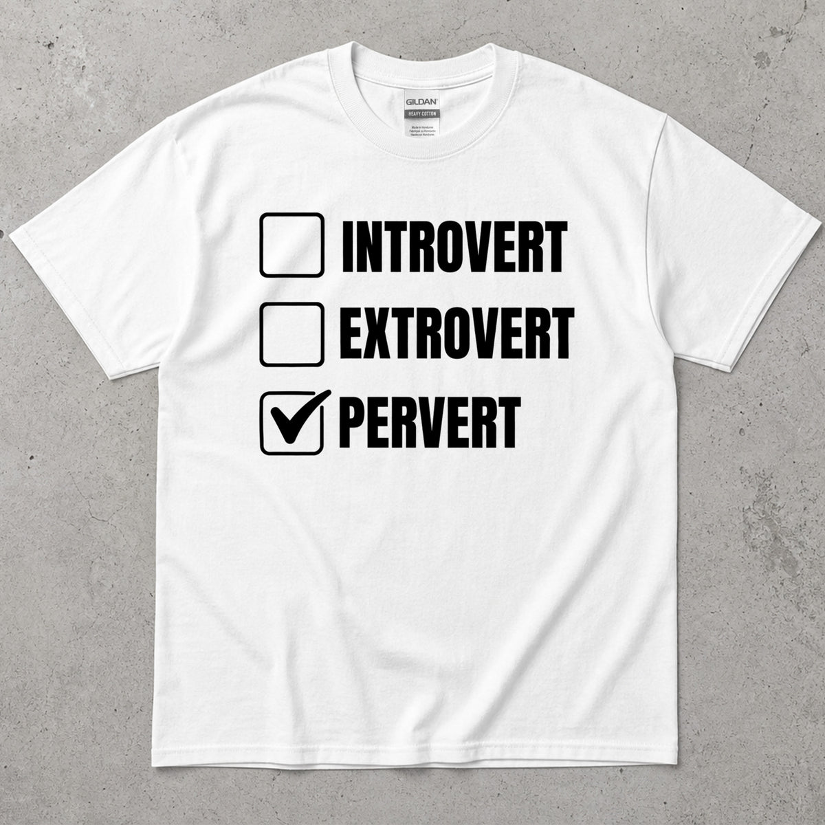 Introvert Extrovert Pervert Checkbox Humor T-Shirt