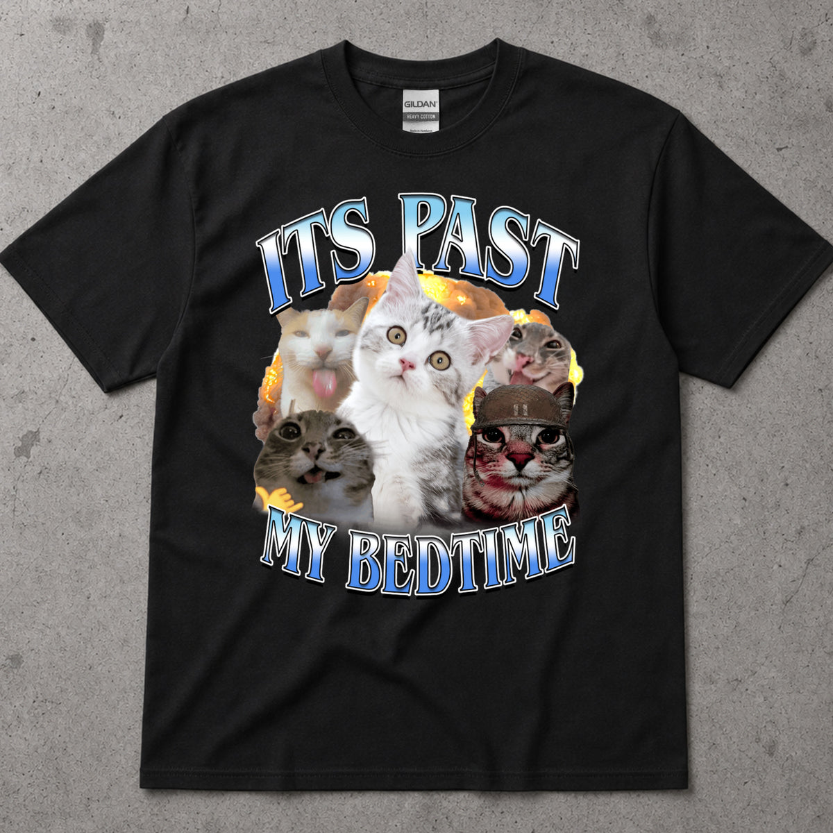 Funny Cat T-Shirt With "It's Tast My Bedtime" Graphic