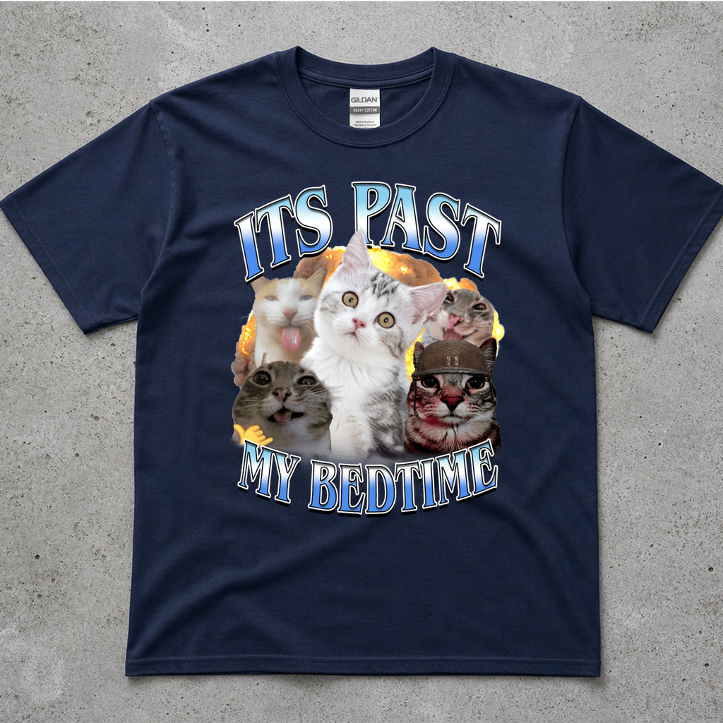 Funny Cat T-Shirt With "It's Tast My Bedtime" Graphic