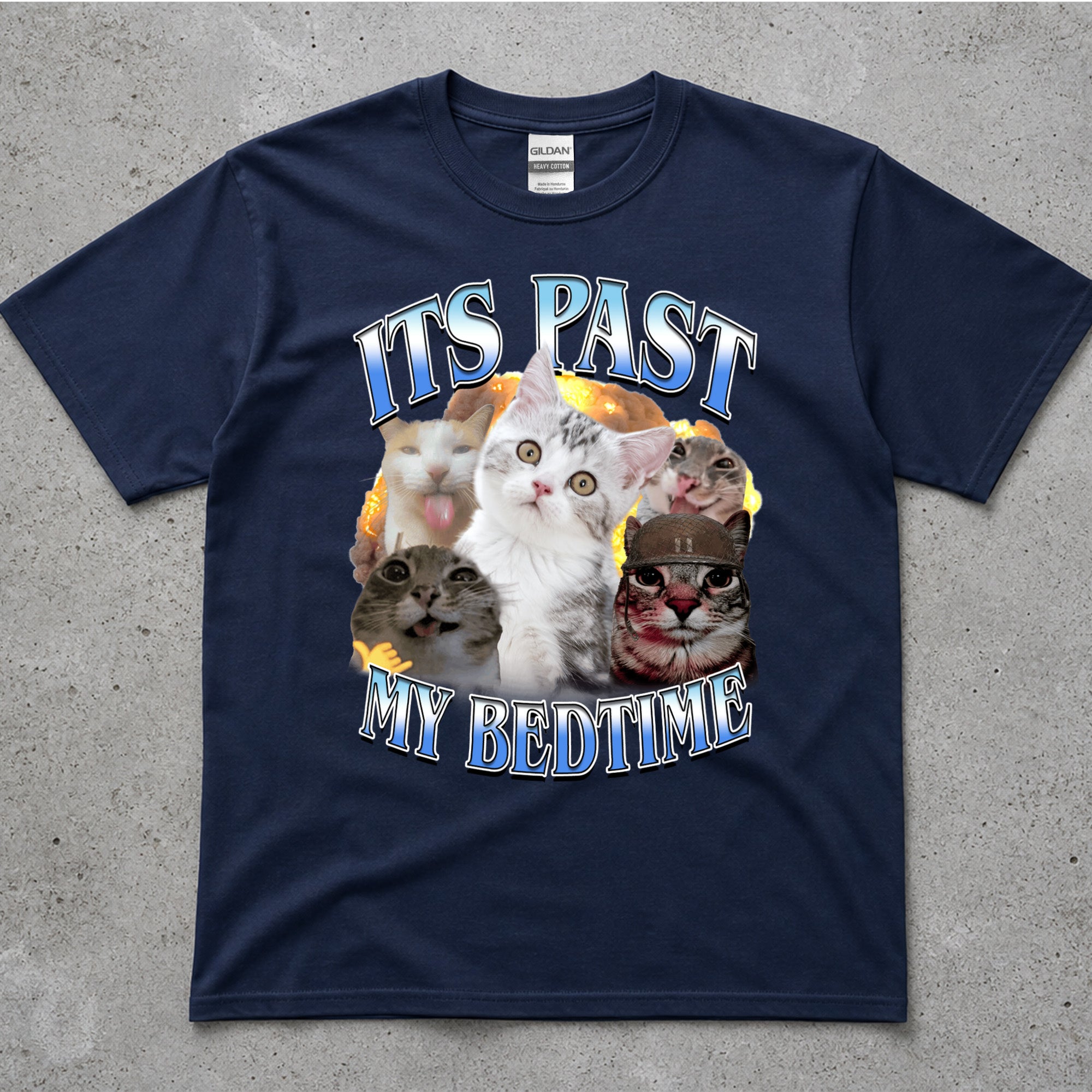 Funny Cat T-Shirt With "It's Tast My Bedtime" Graphic