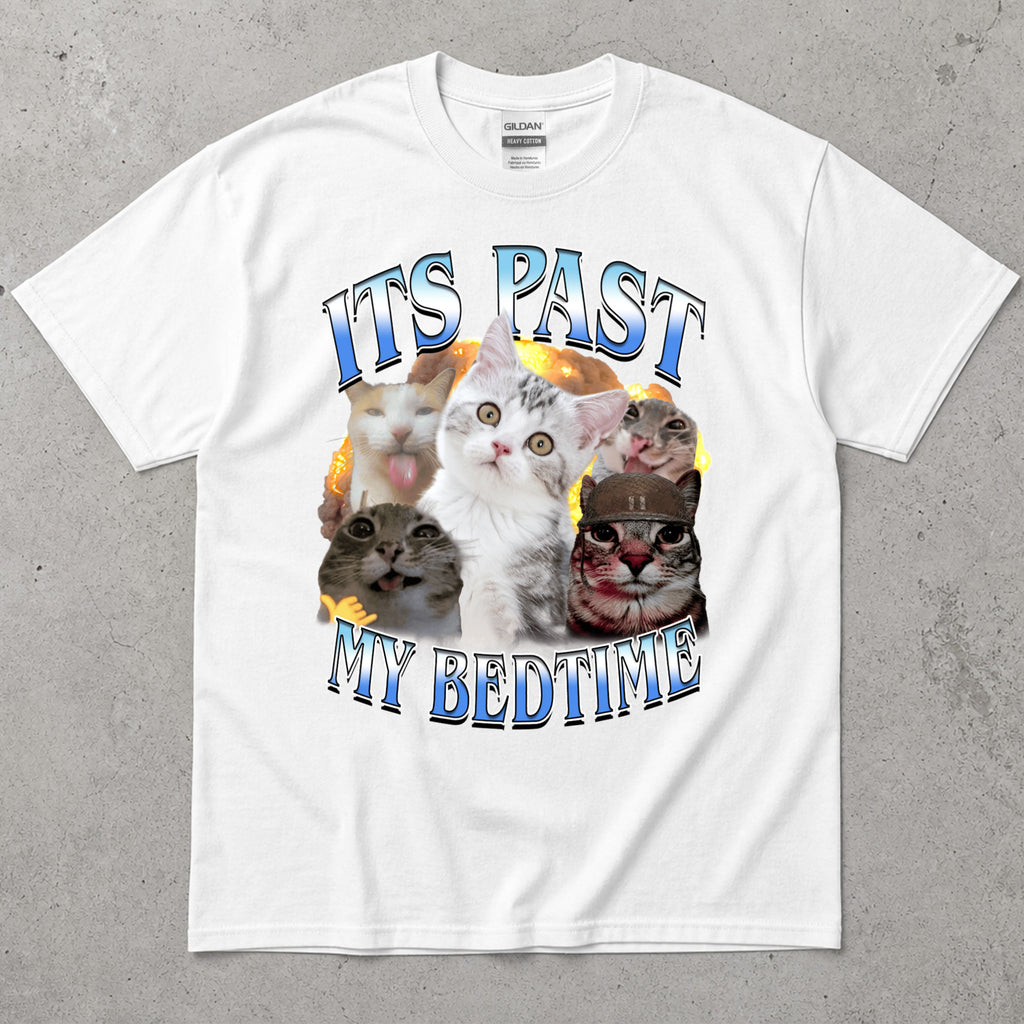 Funny Cat T-Shirt With "It's Tast My Bedtime" Graphic