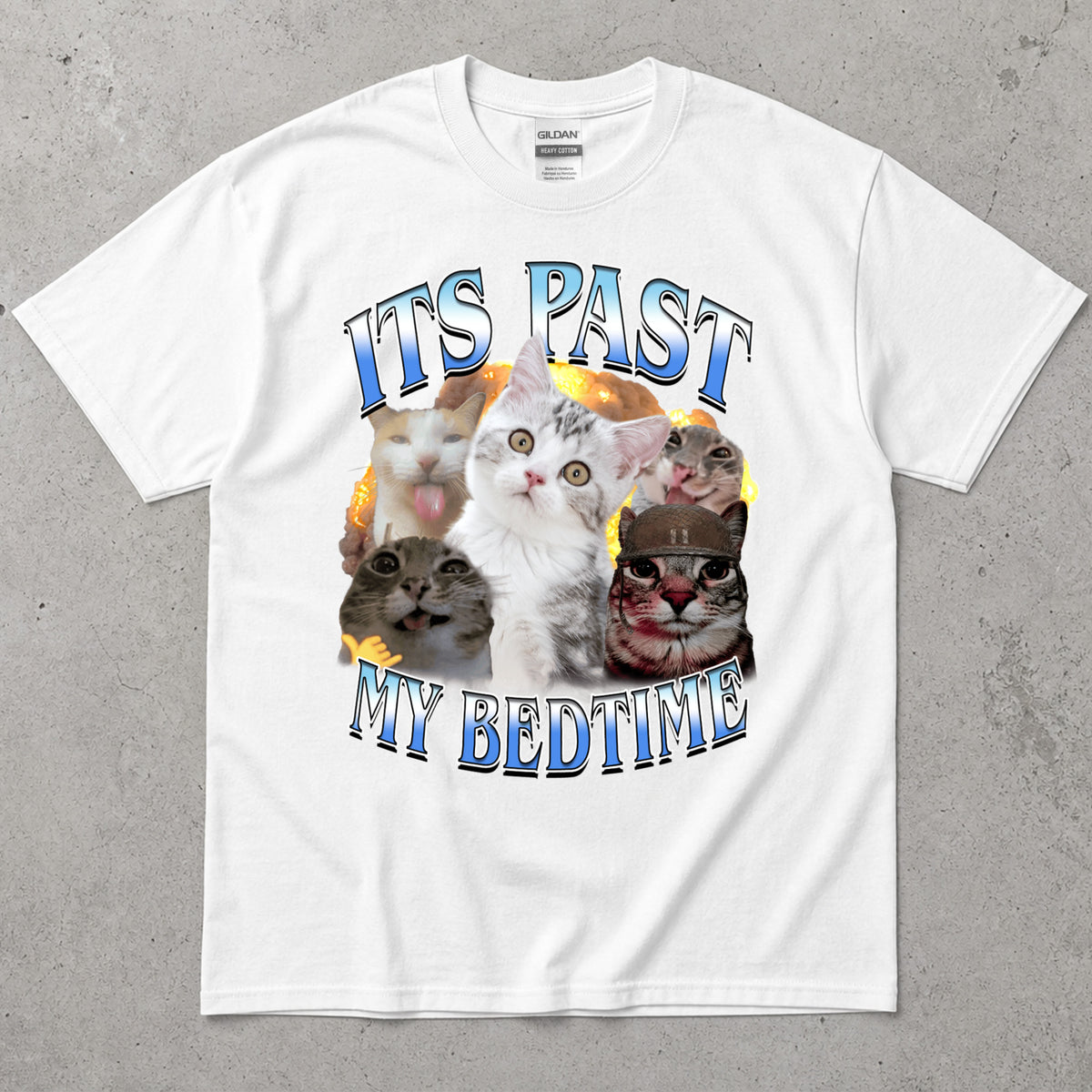 Funny Cat T-Shirt With "It's Tast My Bedtime" Graphic