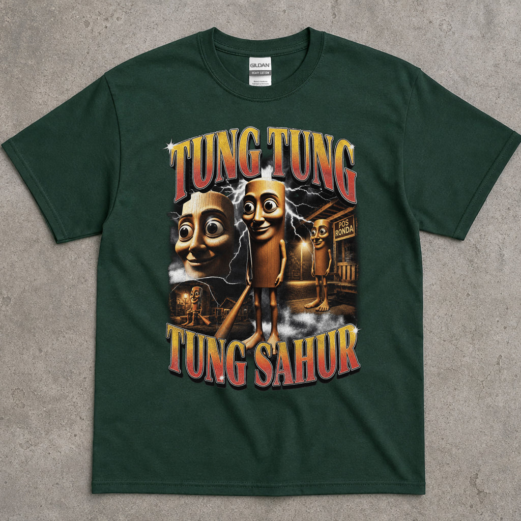 Tung Tung Sahur Cartoon Character Graphic T-Shirt