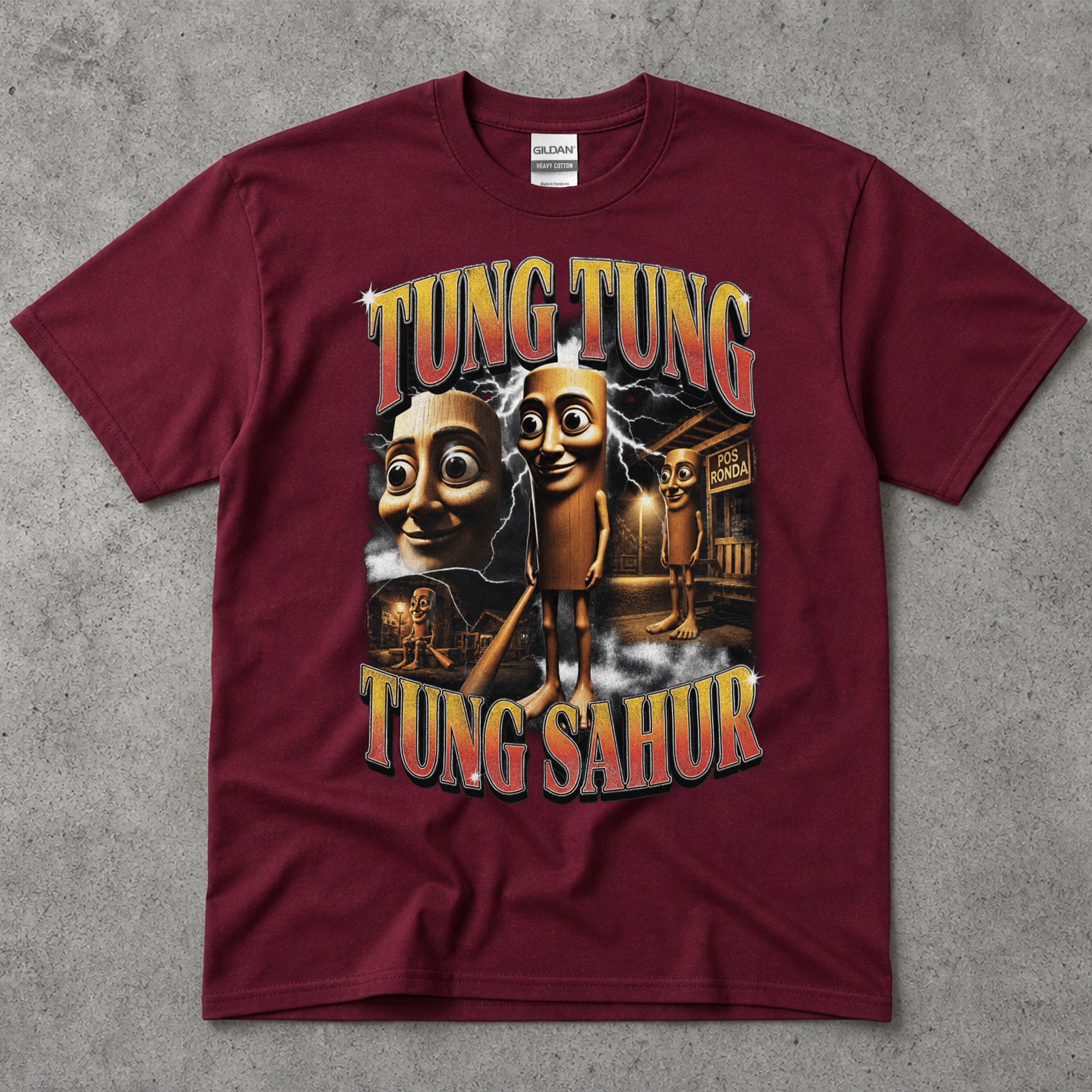 Tung Tung Sahur Cartoon Character Graphic T-Shirt